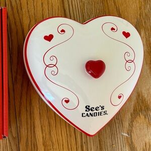 New in Box Sees Valentine Heart Candy Dish